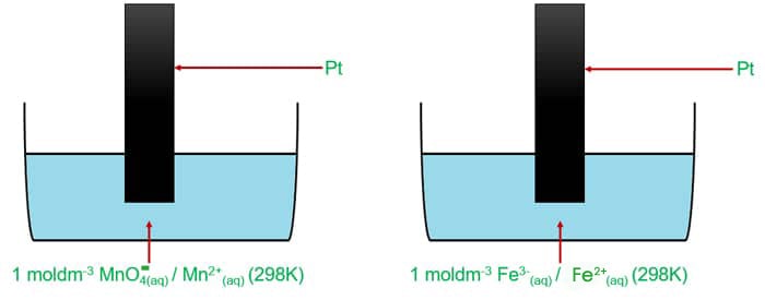 oxidant and reductant half cells